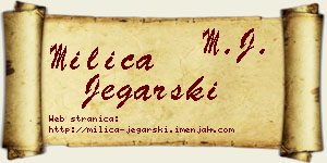 Milica Jegarski vizit kartica